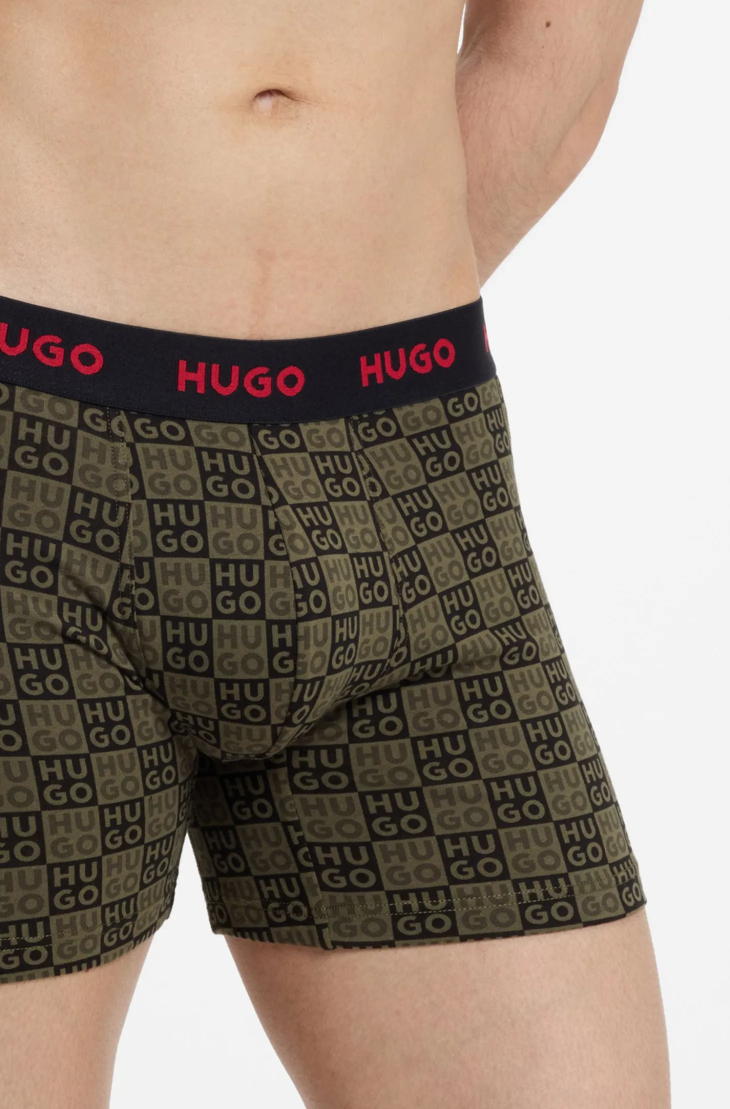 Dreierpack eng anliegende Boxershorts aus Stretch-Baumwolle