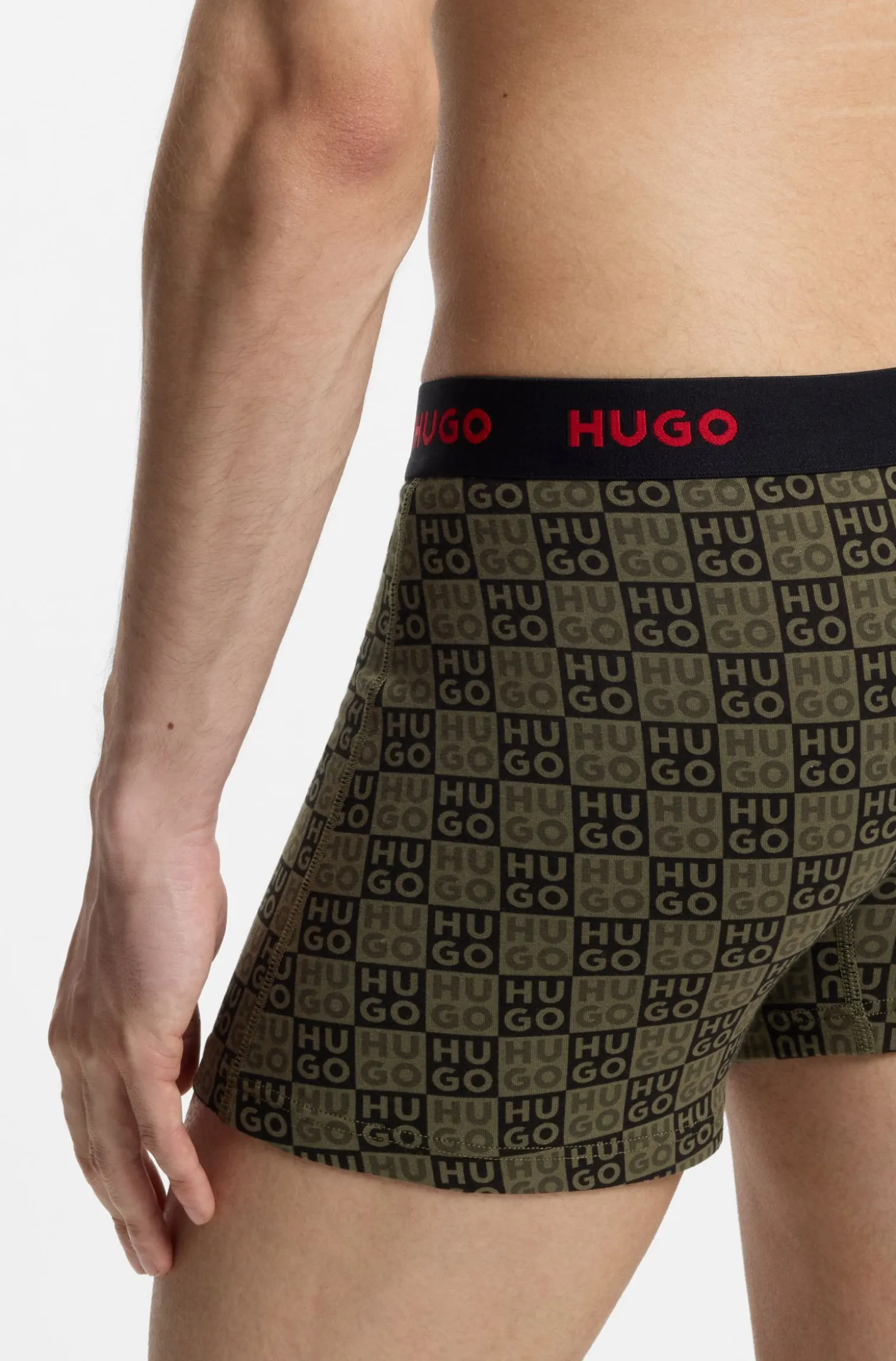 Dreierpack eng anliegende Boxershorts aus Stretch-Baumwolle