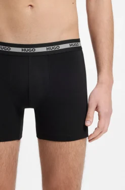 Dreierpack eng anliegende Boxershorts mit Logos am Bund