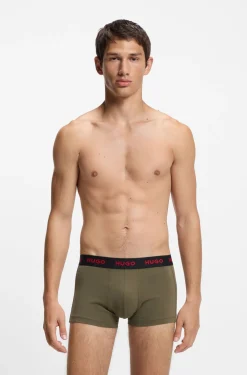 Dreierpack eng anliegende Boxershorts mit kurzem Bein und Jacquard-Logo am Bund