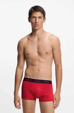 Dreierpack eng anliegende Boxershorts mit kurzem Bein aus Stretch-Baumwolle mit Logo-Bund