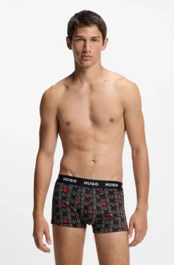 Dreierpack eng anliegende Boxershorts mit kurzem Bein aus Stretch-Baumwolle mit Logo-Bund