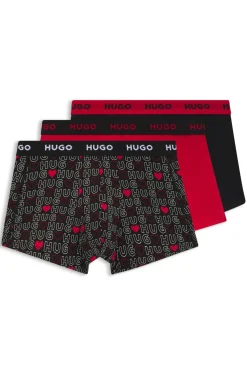 Dreierpack eng anliegende Boxershorts mit kurzem Bein aus Stretch-Baumwolle mit Logo-Bund