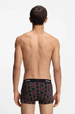 Dreierpack eng anliegende Boxershorts mit kurzem Bein aus Stretch-Baumwolle mit Logo-Bund