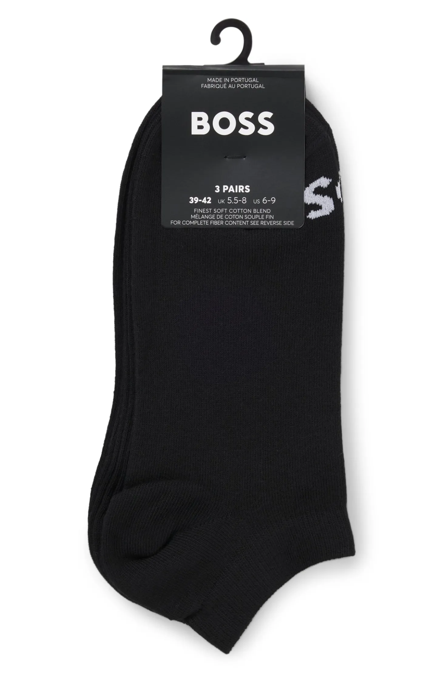 Dreierpack knöchellange Socken mit Kontrast-Logos