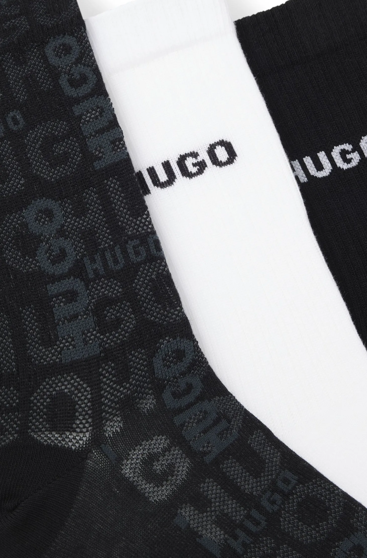 Dreierpack kurze Socken aus Baumwoll-Mix mit Logos