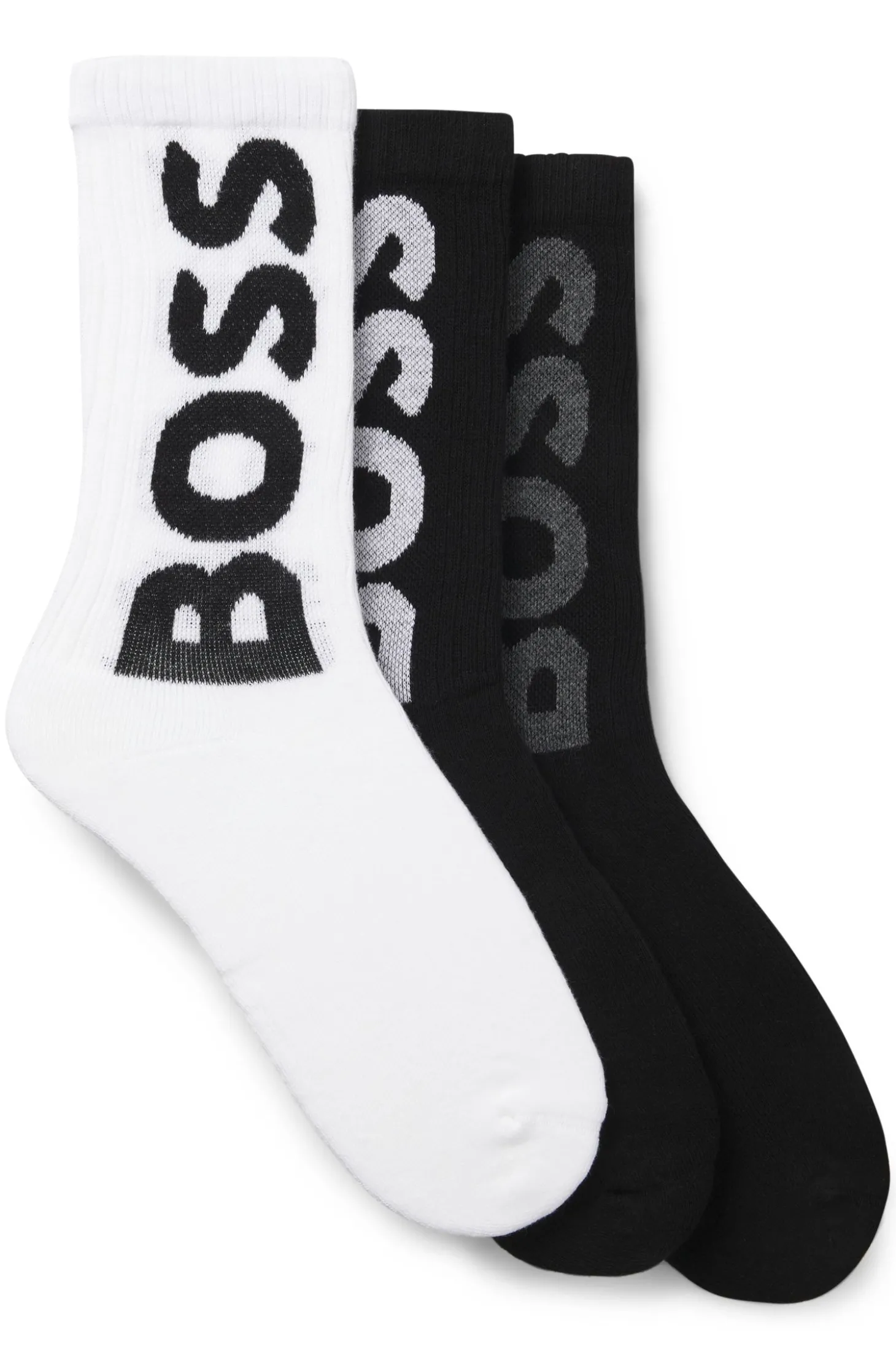 Dreierpack kurze Socken mit großen Logos