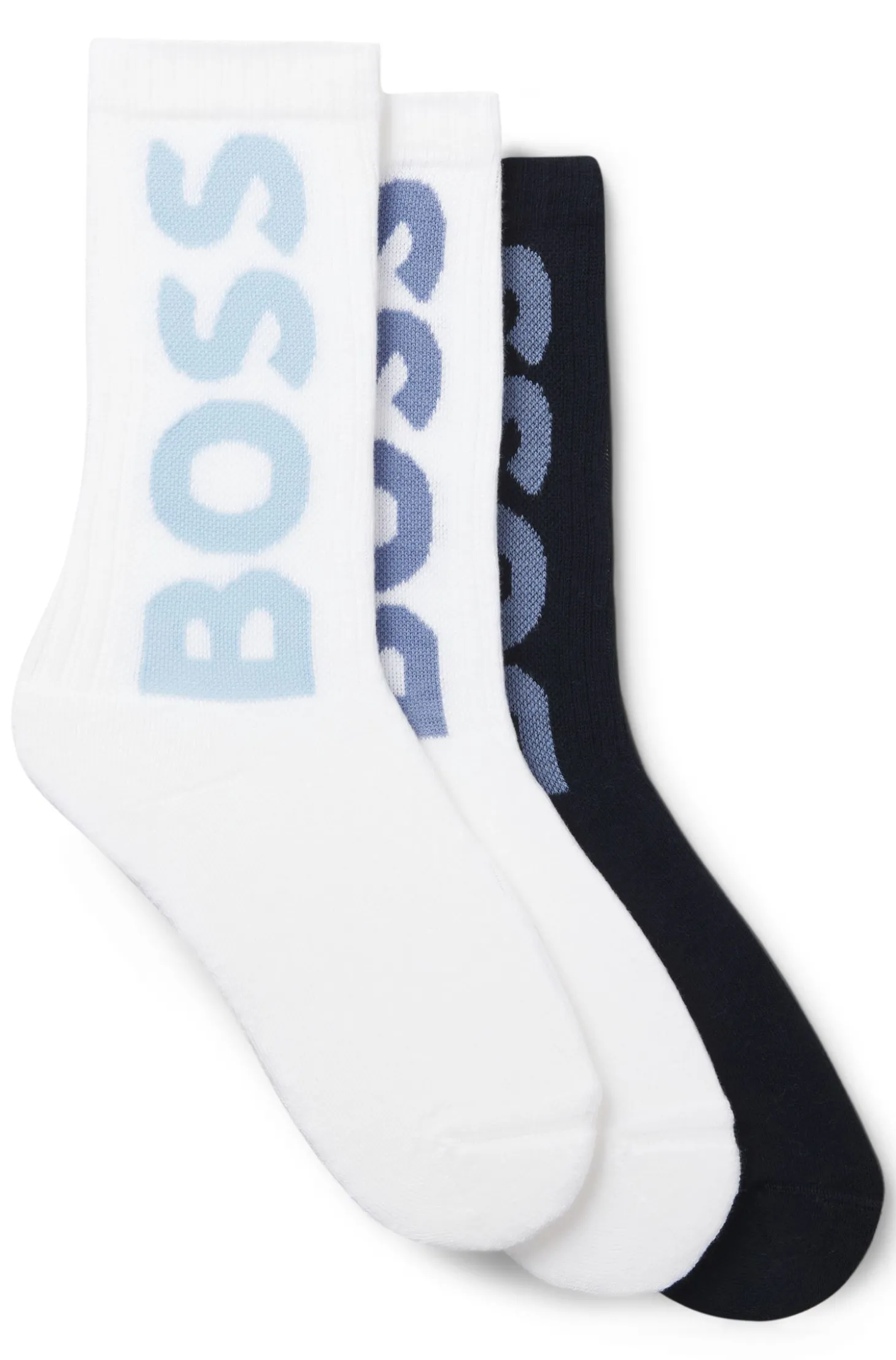 Dreierpack kurze Socken mit großen Logos