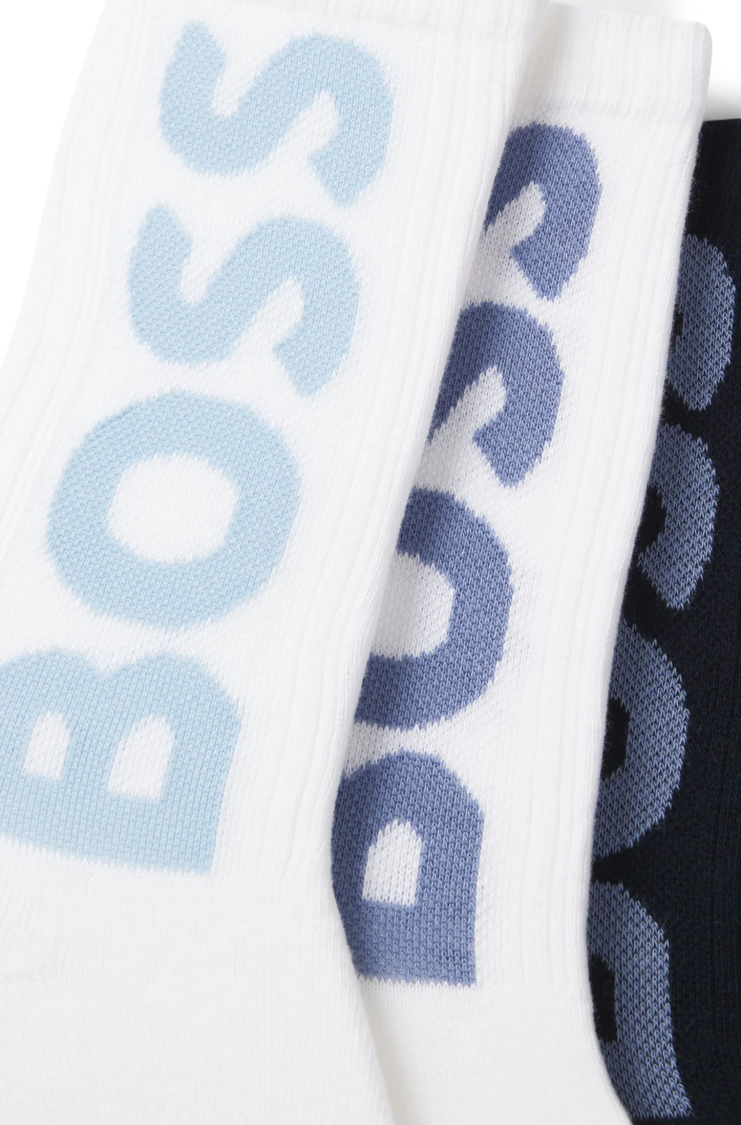 Dreierpack kurze Socken mit großen Logos