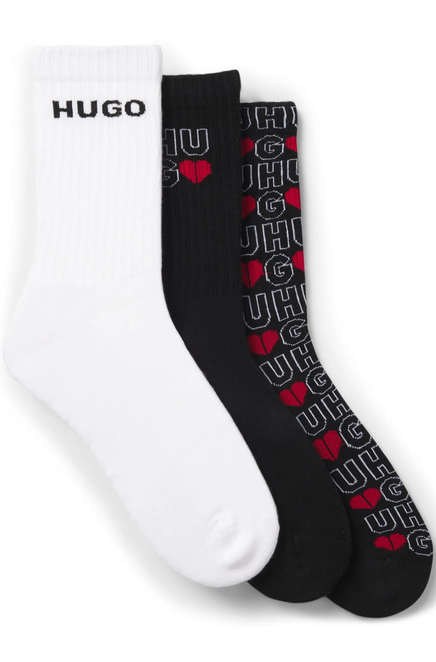 Dreierpack kurze Socken mit Logos