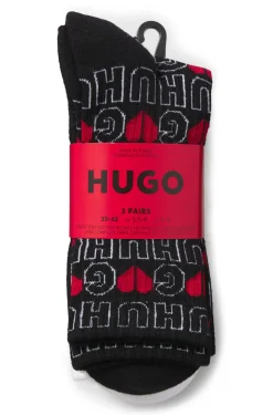 Dreierpack kurze Socken mit Logos