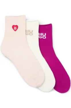 Dreierpack kurze Socken mit Logo-Details