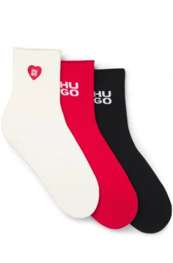 Dreierpack kurze Socken mit Logo-Details