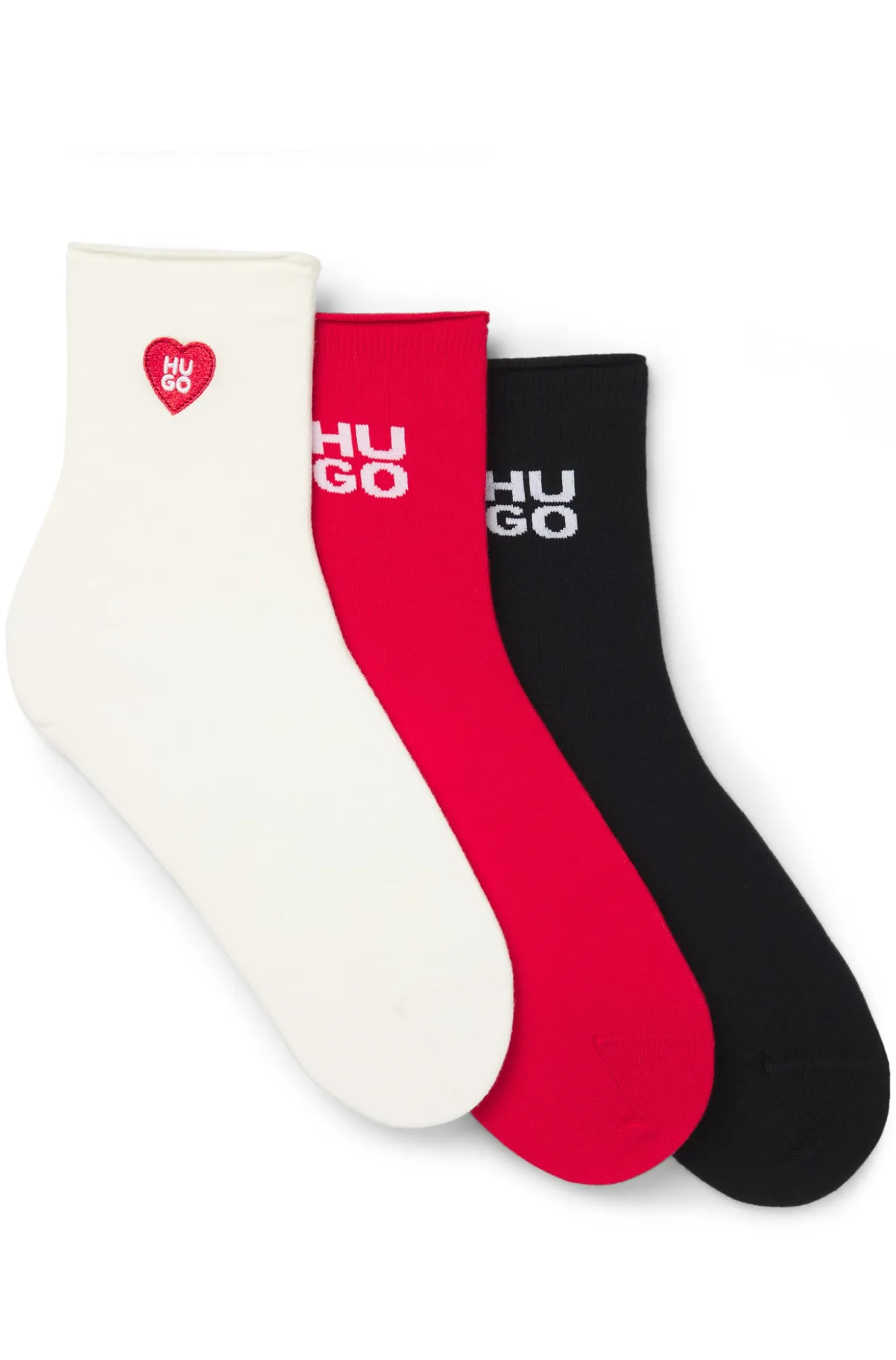 Dreierpack kurze Socken mit Logo-Details