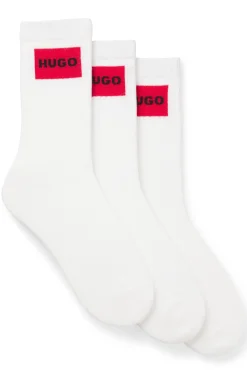 Dreierpack kurze Socken mit rotem Logo-Label