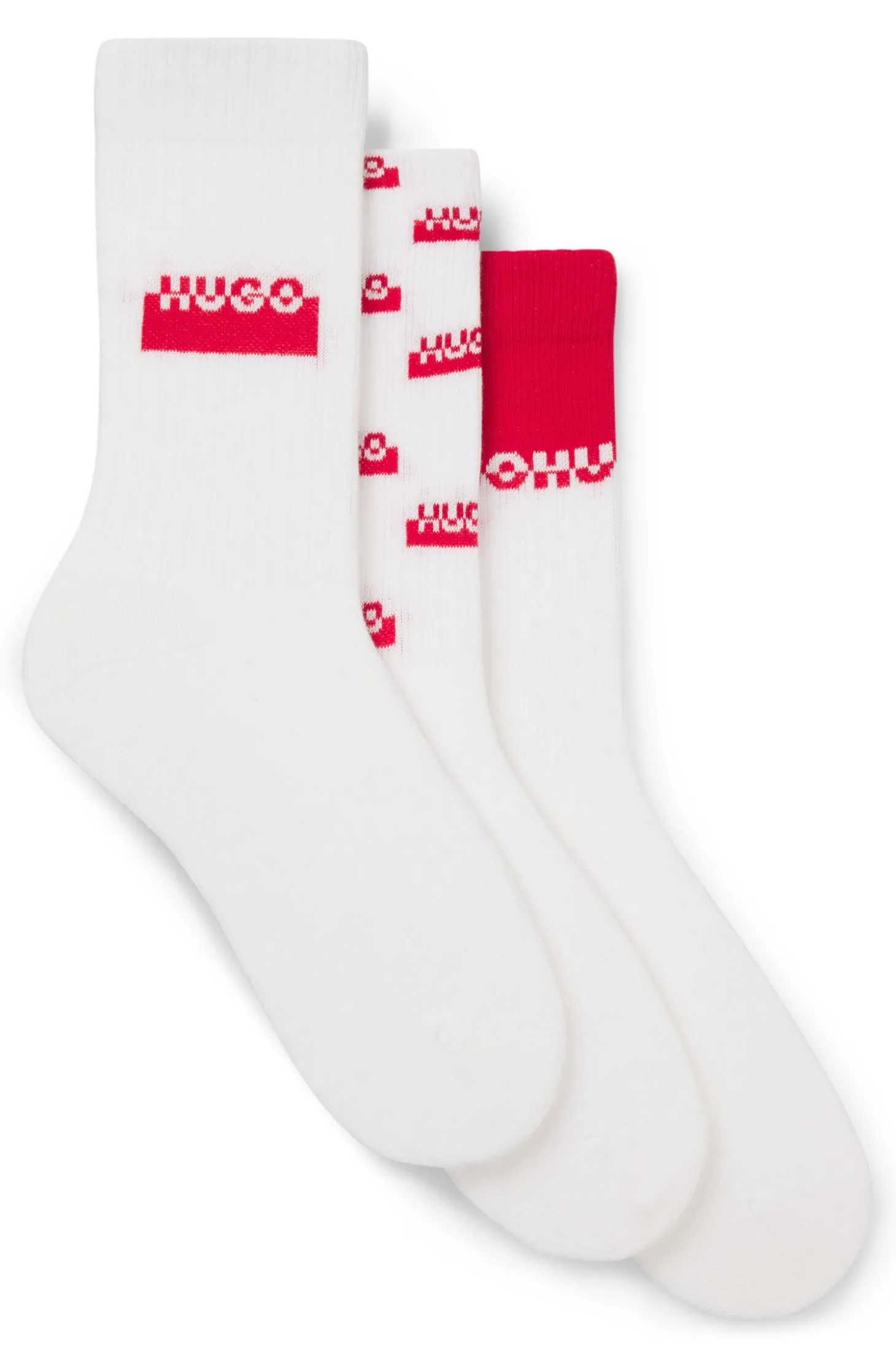 Dreierpack kurze Socken mit Split-Logos