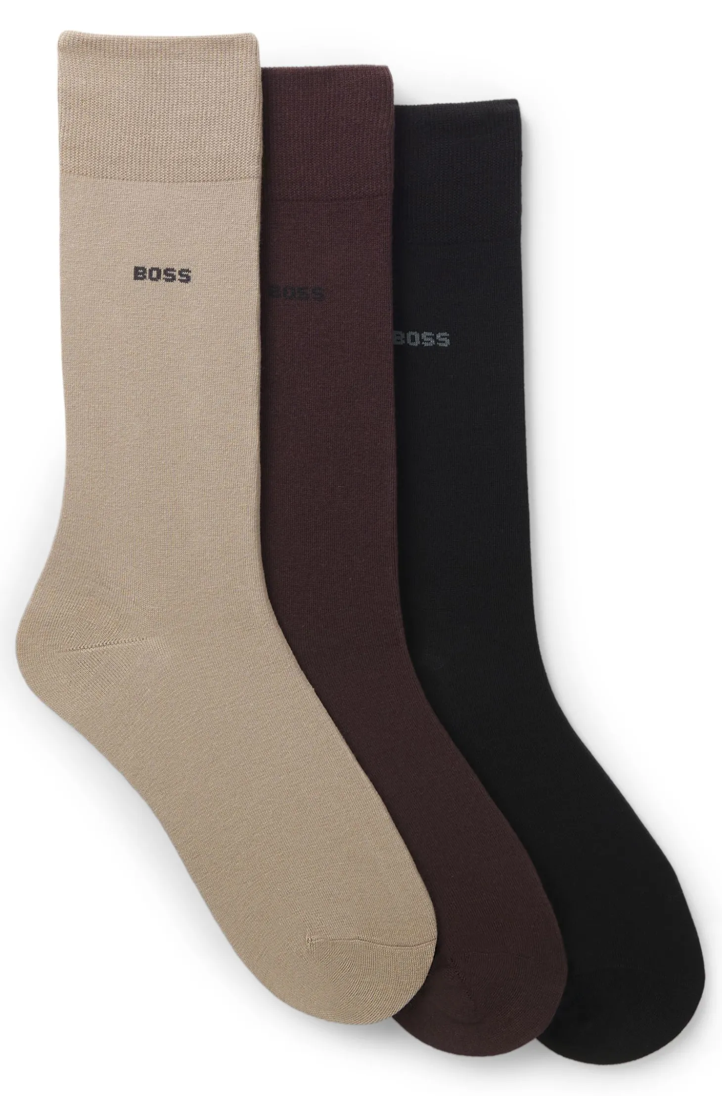 Dreierpack mittelhohe Socken aus Stretch-Gewebe