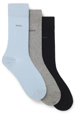 Dreierpack mittelhohe Socken aus Stretch-Gewebe