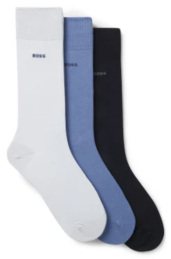 Dreierpack mittelhohe Socken aus Stretch-Gewebe
