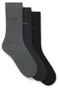 Dreierpack mittelhohe Socken aus Stretch-Gewebe
