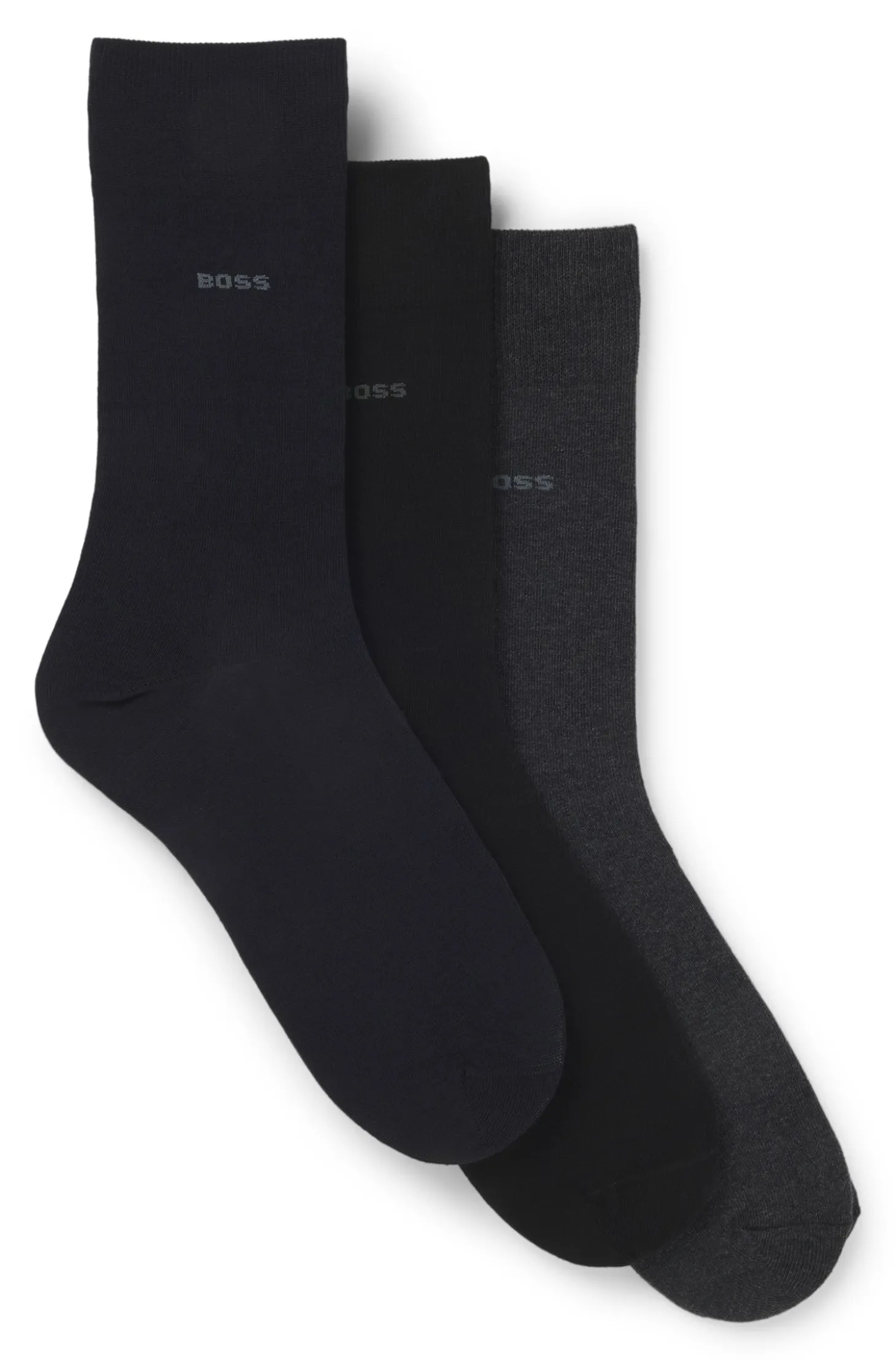 Dreierpack mittelhohe Socken aus Stretch-Gewebe