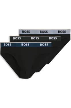 Dreierpack Slips aus Stretch-Baumwolle mit Logo am Bund