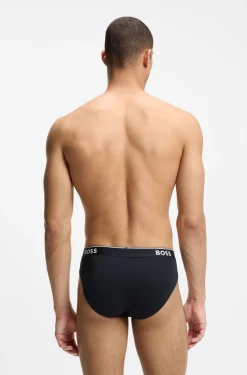 Dreierpack Slips aus Stretch-Baumwolle mit Logo am Bund