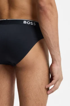 Dreierpack Slips aus Stretch-Baumwolle mit Logo am Bund