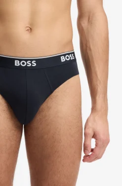 Dreierpack Slips aus Stretch-Baumwolle mit Logo am Bund