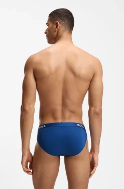 Dreierpack Slips aus Stretch-Baumwolle mit Logo am Bund