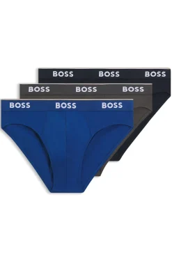 Dreierpack Slips aus Stretch-Baumwolle mit Logo am Bund