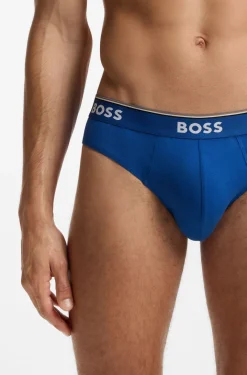 Dreierpack Slips aus Stretch-Baumwolle mit Logo am Bund