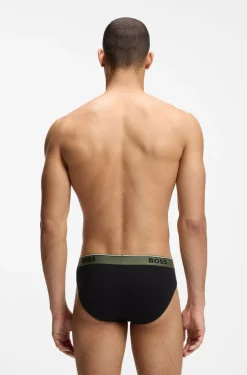Dreierpack Slips aus Stretch-Baumwolle mit Logo am Bund