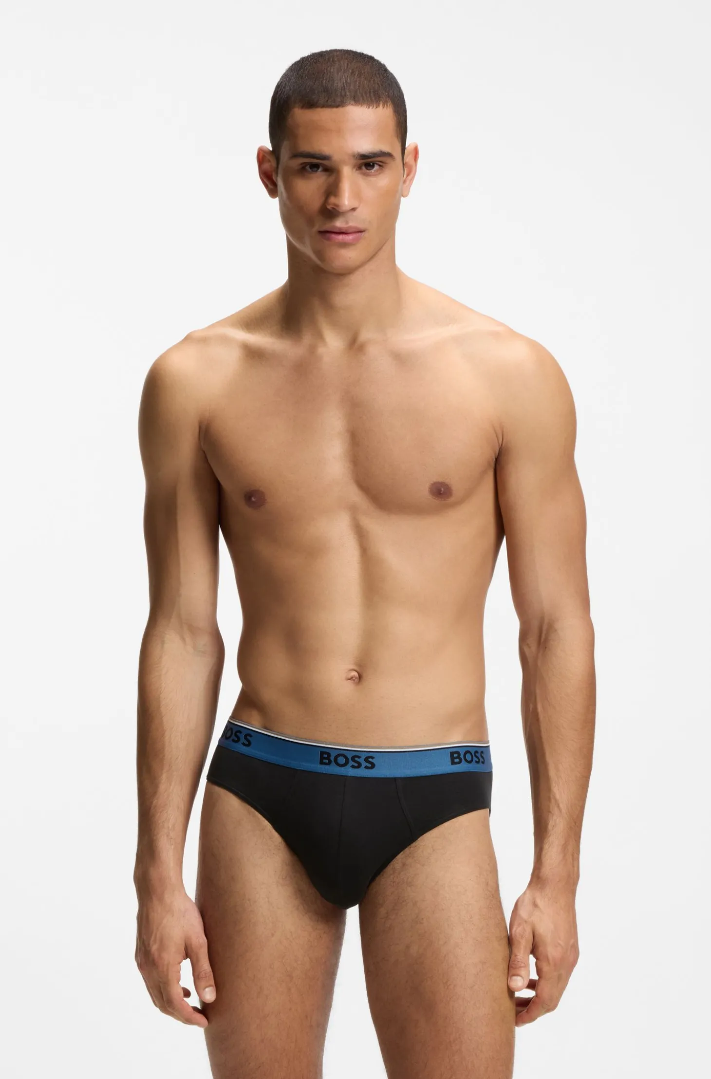 Dreierpack Slips aus Stretch-Baumwolle mit Logo am Bund
