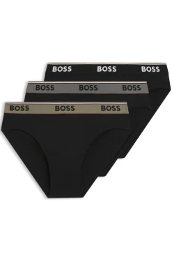Dreierpack Slips aus Stretch-Baumwolle mit Logo am Bund