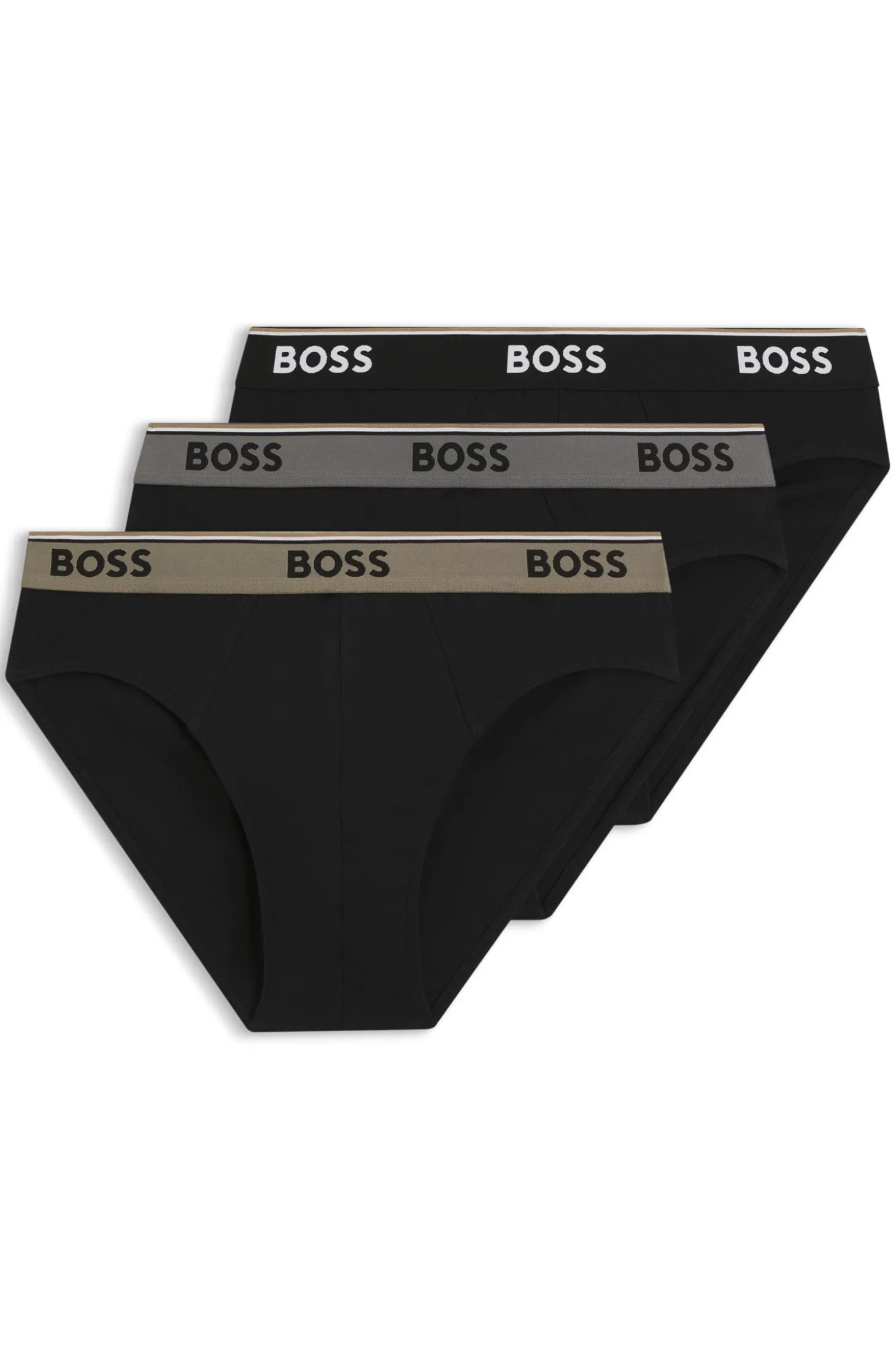 Dreierpack Slips aus Stretch-Baumwolle mit Logo am Bund