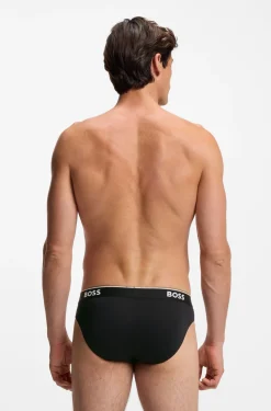 Dreierpack Slips aus Stretch-Baumwolle mit Logo am Bund