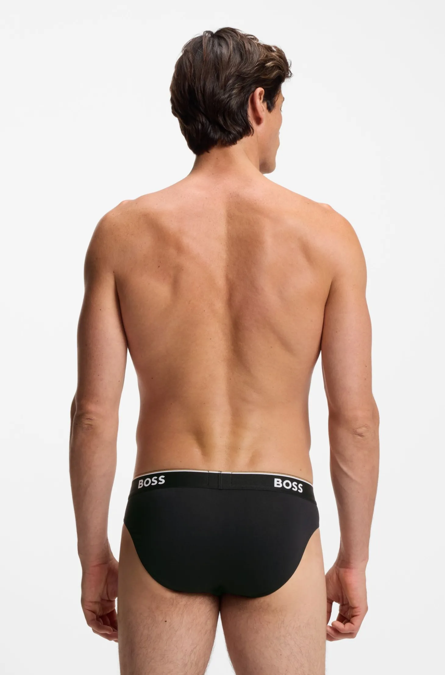 Dreierpack Slips aus Stretch-Baumwolle mit Logo am Bund