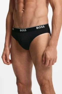 Dreierpack Slips aus Stretch-Baumwolle mit Logo am Bund