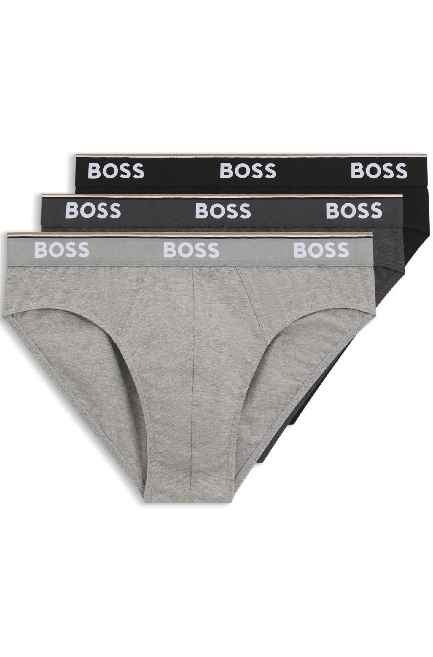 Dreierpack Slips aus Stretch-Baumwolle mit Logo am Bund