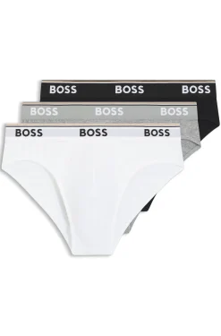 Dreierpack Slips aus Stretch-Baumwolle mit Logo am Bund