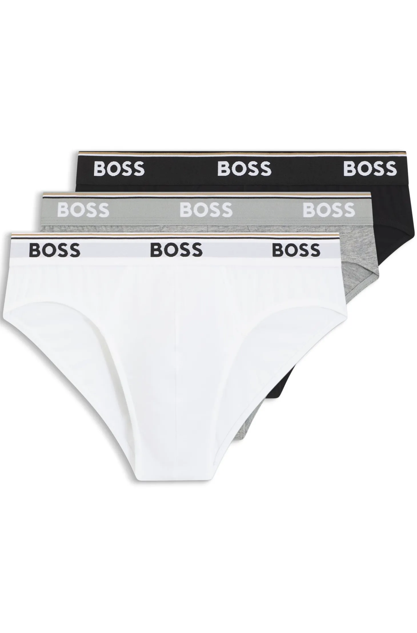Dreierpack Slips aus Stretch-Baumwolle mit Logo am Bund