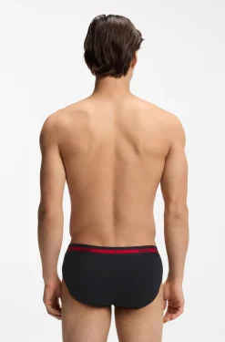 Dreierpack Slips aus Stretch-Baumwolle mit Logos am Bund