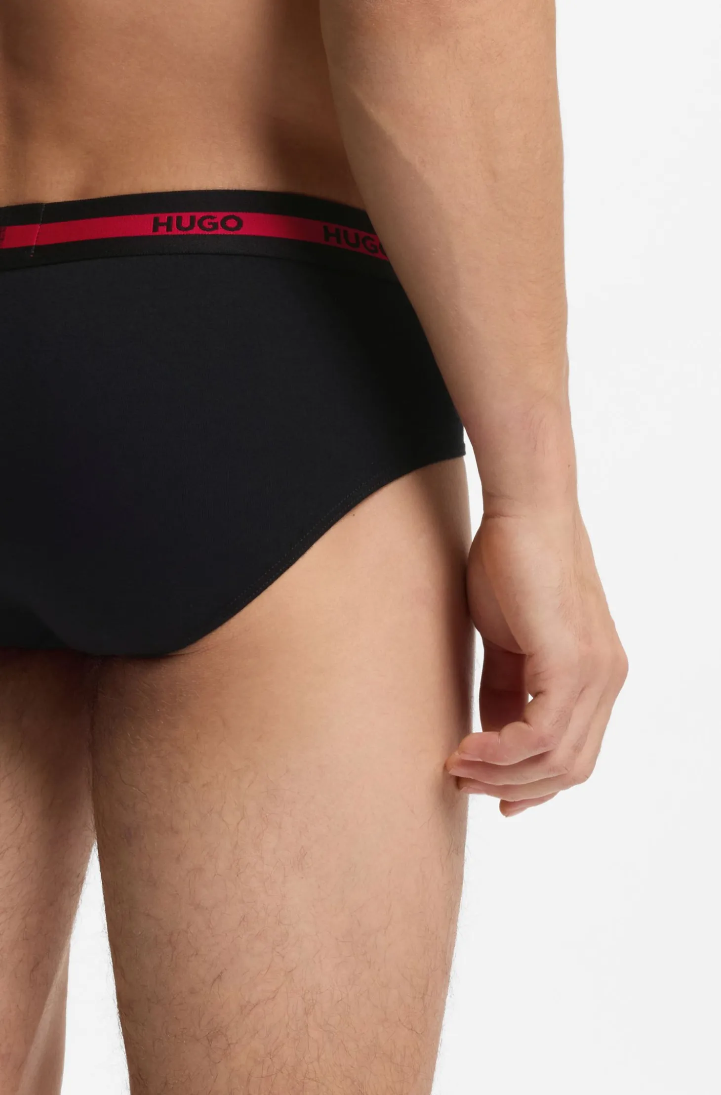 Dreierpack Slips aus Stretch-Baumwolle mit Logos am Bund