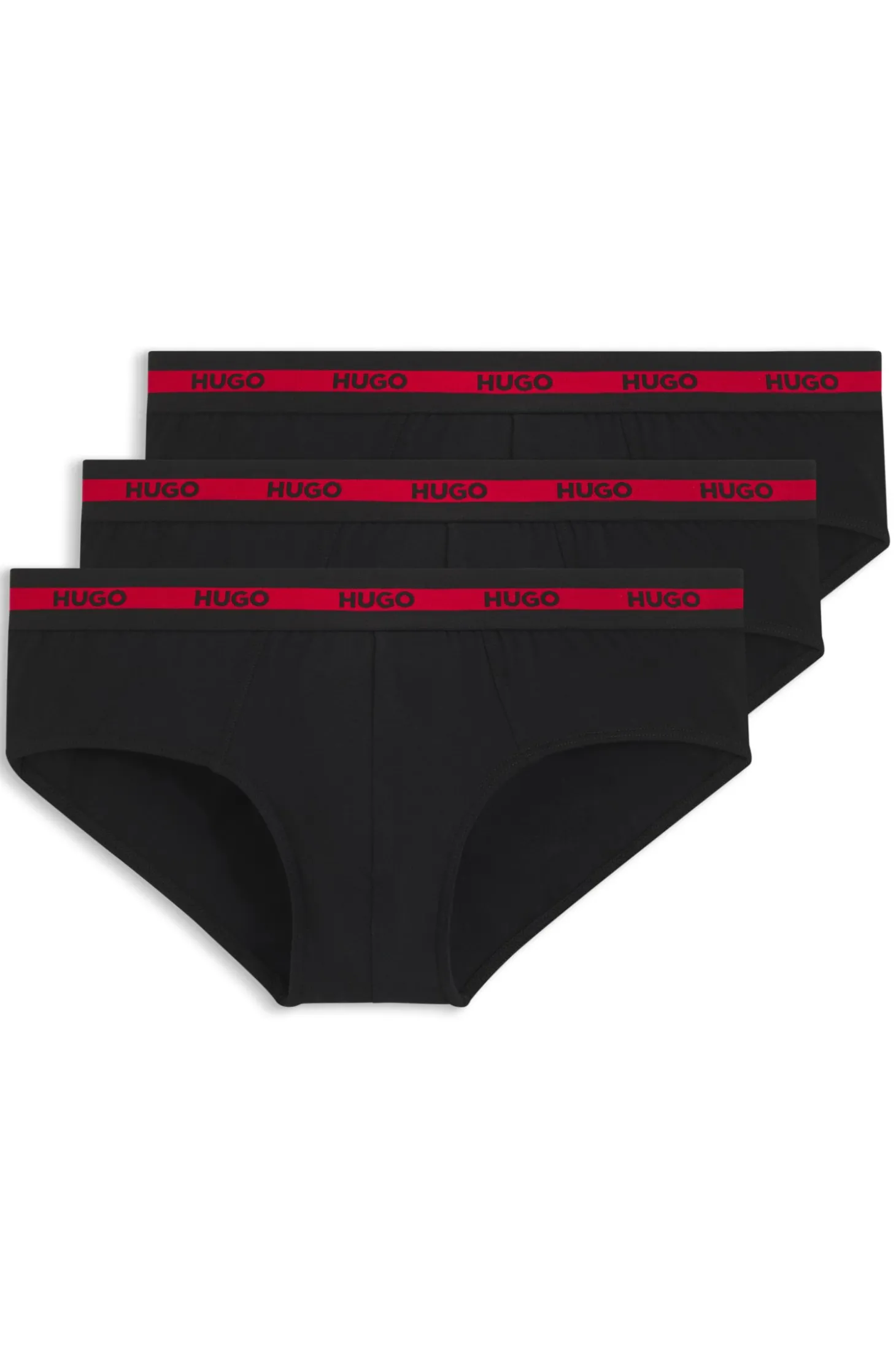 Dreierpack Slips aus Stretch-Baumwolle mit Logos am Bund