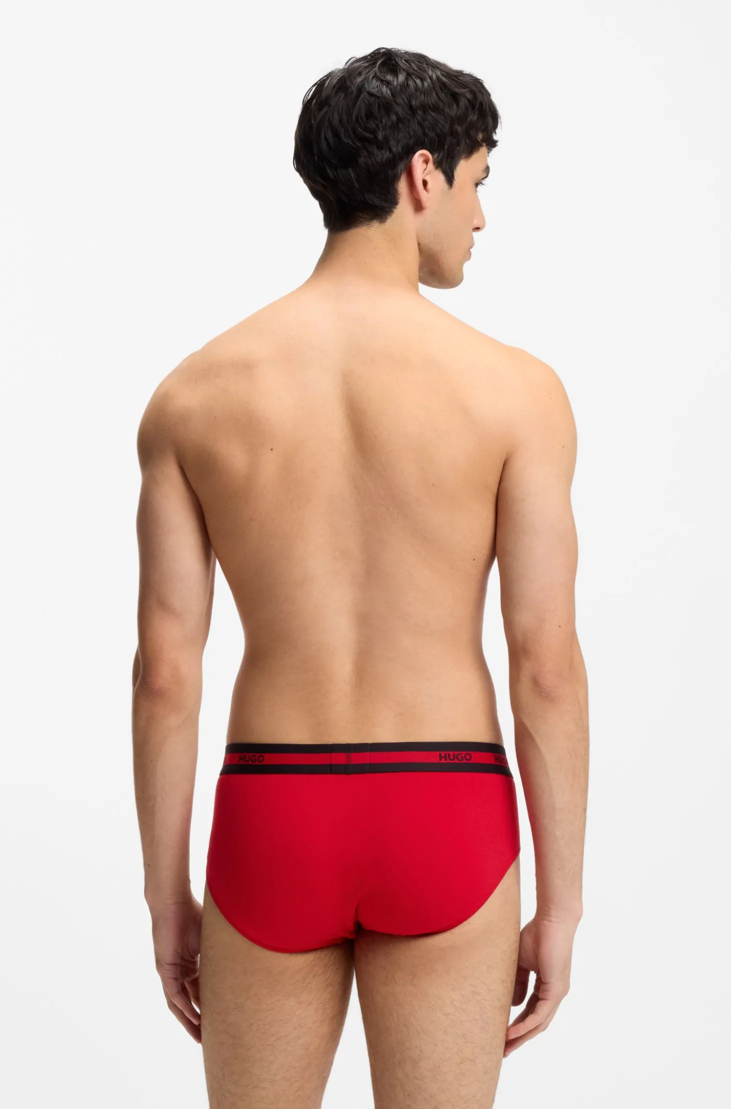 Dreierpack Slips aus Stretch-Baumwolle mit Logos am Bund