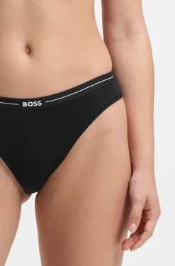 Dreierpack Slips aus Stretch-Baumwolle mit Logos am Bund