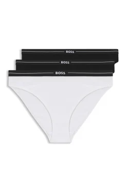 Dreierpack Slips aus Stretch-Baumwolle mit Logos am Bund