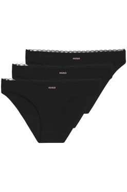 Dreierpack Slips mit Spitzenbesatz