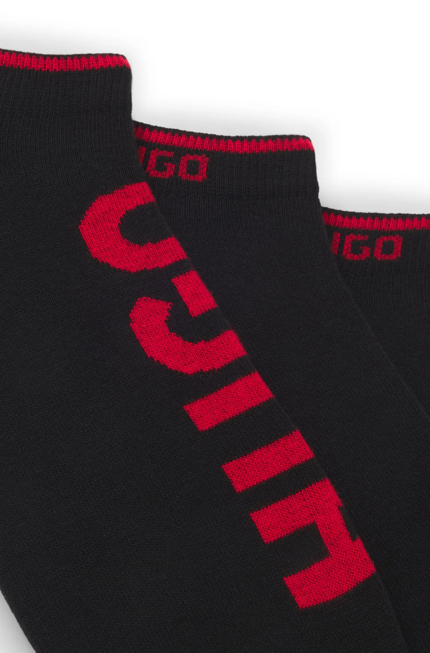 Dreierpack Sneakers-Socken mit Logos